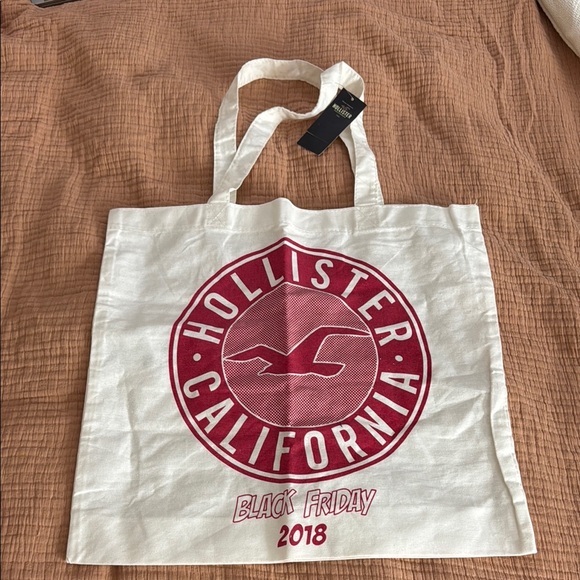 Hollister Handbags - Hollister White Tote with Red Graphic